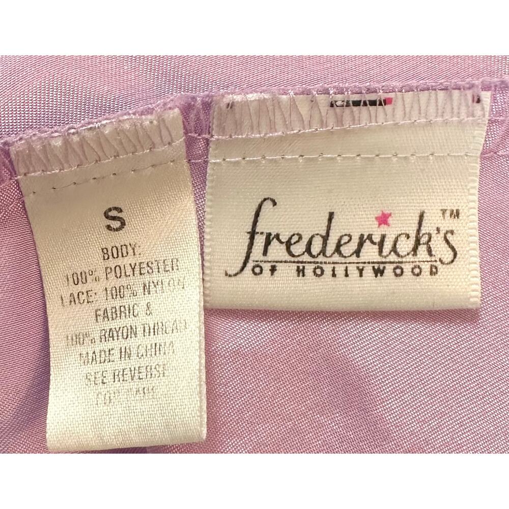 Frederick's Of Hollywood Satin & Lace Chemise Slip Lingerie Lavender Size S - Picture 9 of 9